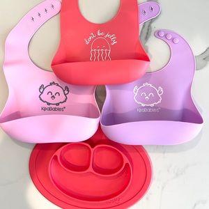 Silicon bibs and plate for baby & toddler
